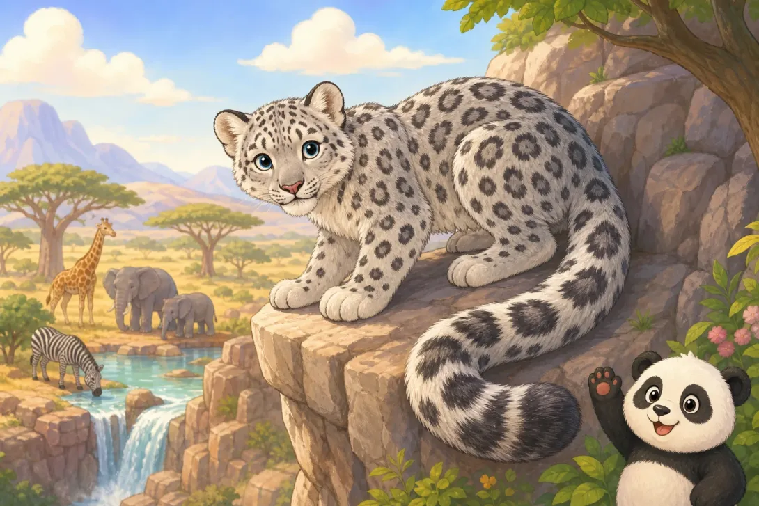 Fun Fact: 雪豹的长尾巴 · The Snow Leopard's Long Tail