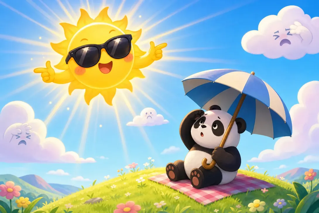 Joke: 太阳戴墨镜的小玩笑 · The Sun Wearing Sunglasses