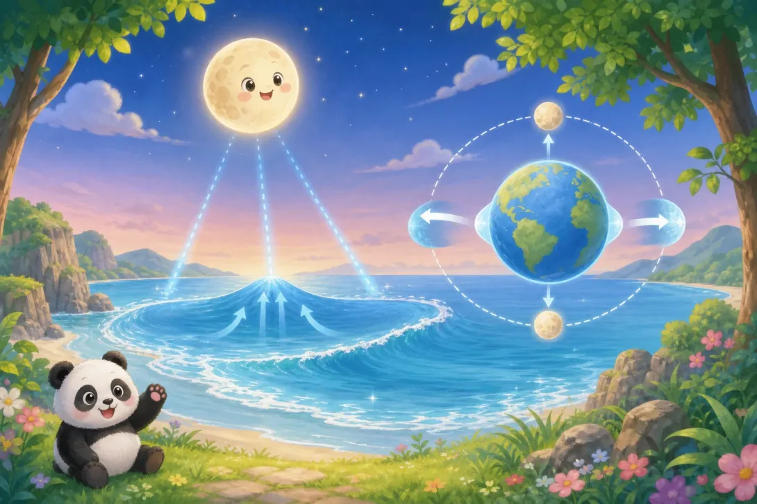 Fun Fact: 潮汐和月亮引力 · Tides and the Moon's Gravity