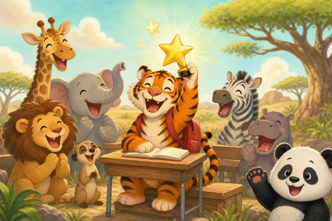 Joke: 老虎上学记 · Tiger Goes to School