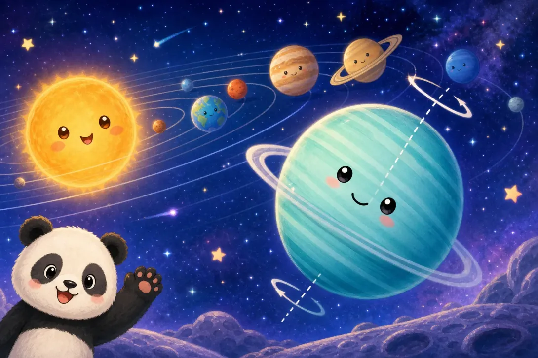 Fun Fact: 天王星侧躺 · Uranus Tilted Planet
