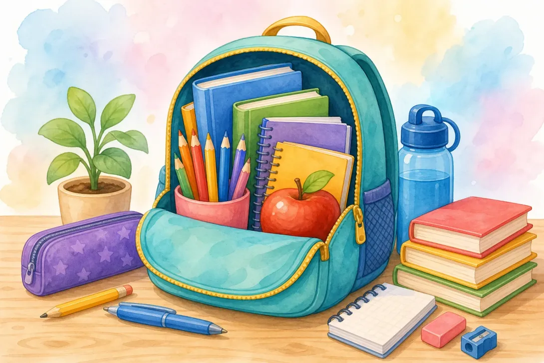 Brain Teaser: 书包里没有什么？ · What's Not in the Schoolbag?