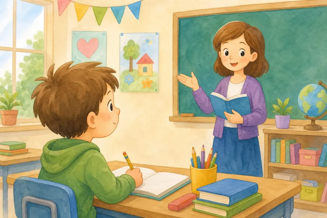Brain Teaser: 我在哪里？ · Where Am I? In the Classroom