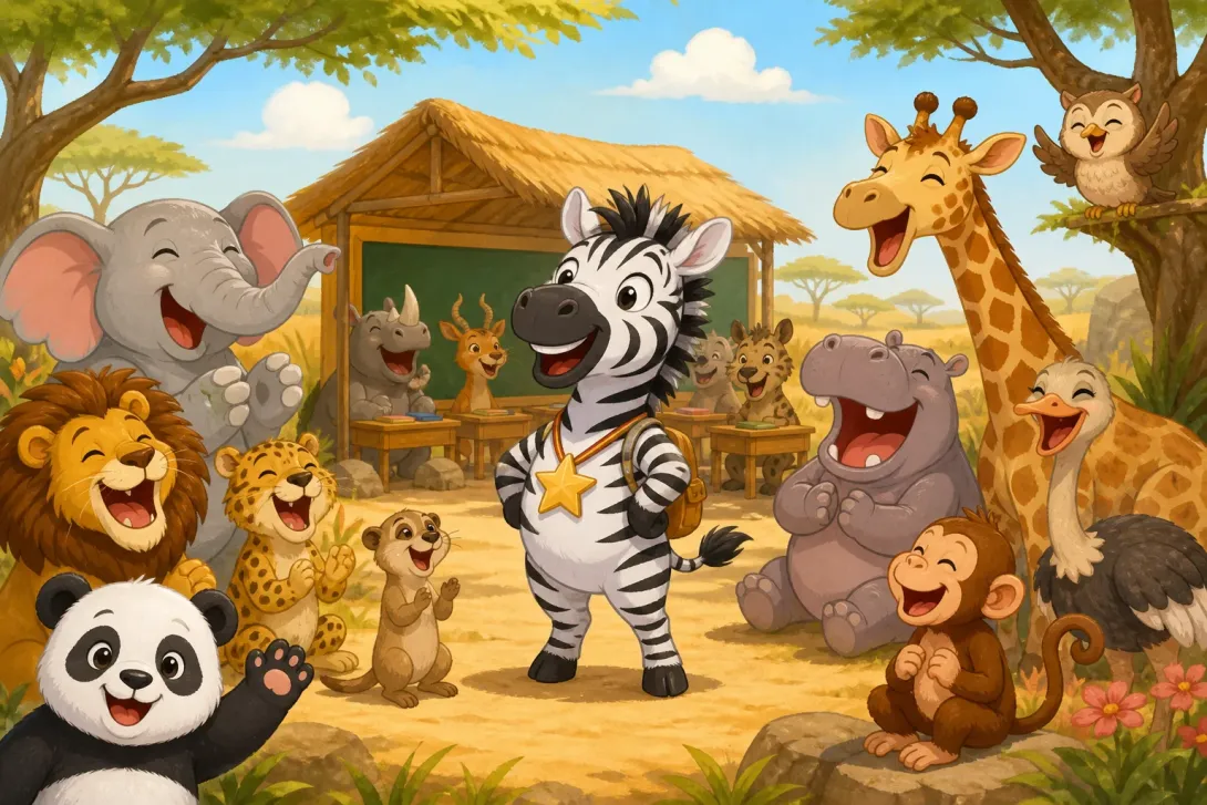 Joke: 斑马上学记 · Zebra Goes to School